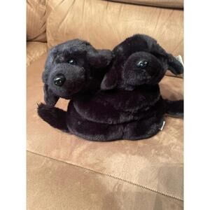 Black Lab stuffed animal dogs twins plush 2 Labradors puppies hugs NWT